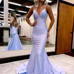 Beautiful lilac, prom, formal dress.